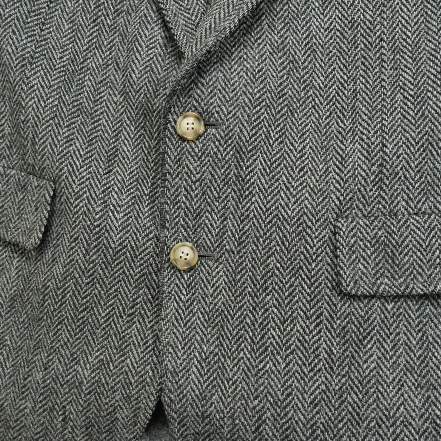 Vintage VINTAGE Hunt Valley Blazer Mens 40R Wool Tweed Grey Herringbone Door Harris Tweed Overcoat Classic Style Mens Blazer Size 40R - 5 Thumbnail