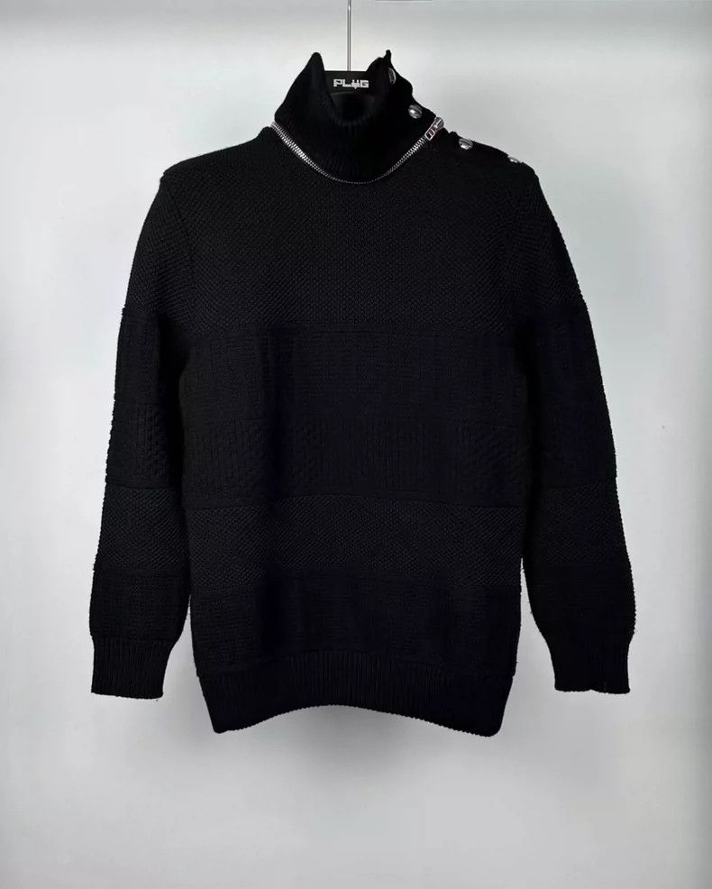 Givenchy Givenchy High Neck Zip Button Sweater - dmc Size US L / EU 52-54 / 3 - 1 Thumbnail