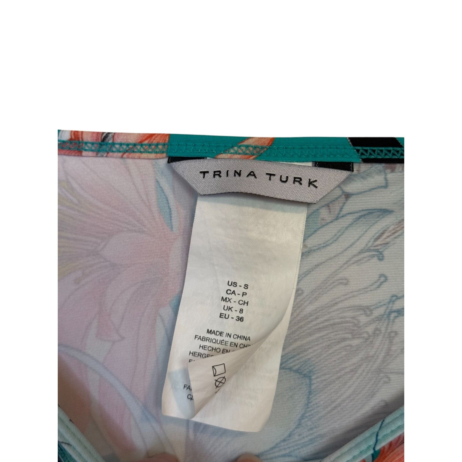Trina Turk Trina Turk Swim Cover Up Women Small Teal Blue Shangri Size ONE SIZE - 5 Thumbnail