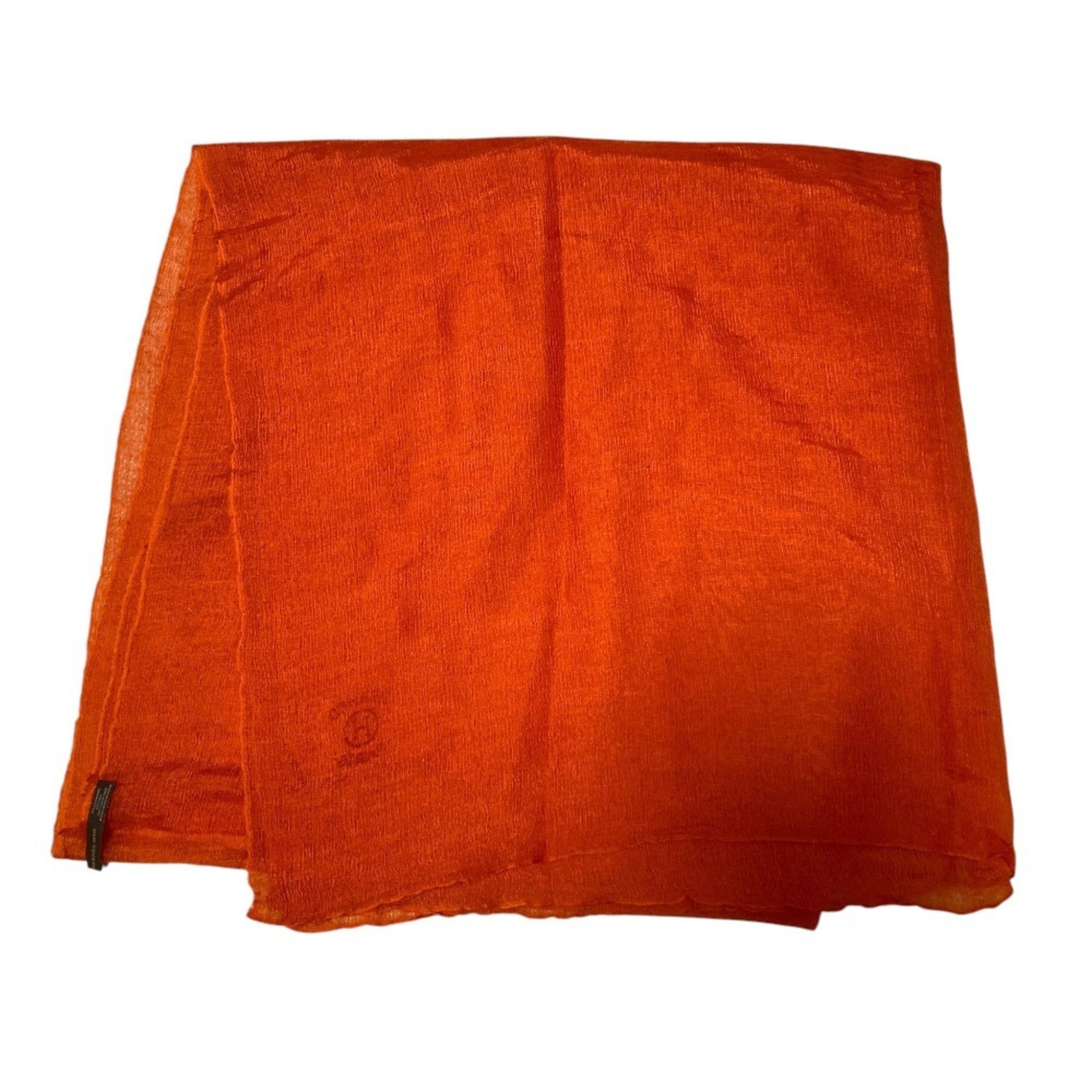 Hermes HERMES Cashmere Silk Sheer Stole Shawl Orange Women's Size ONE SIZE - 1 Thumbnail