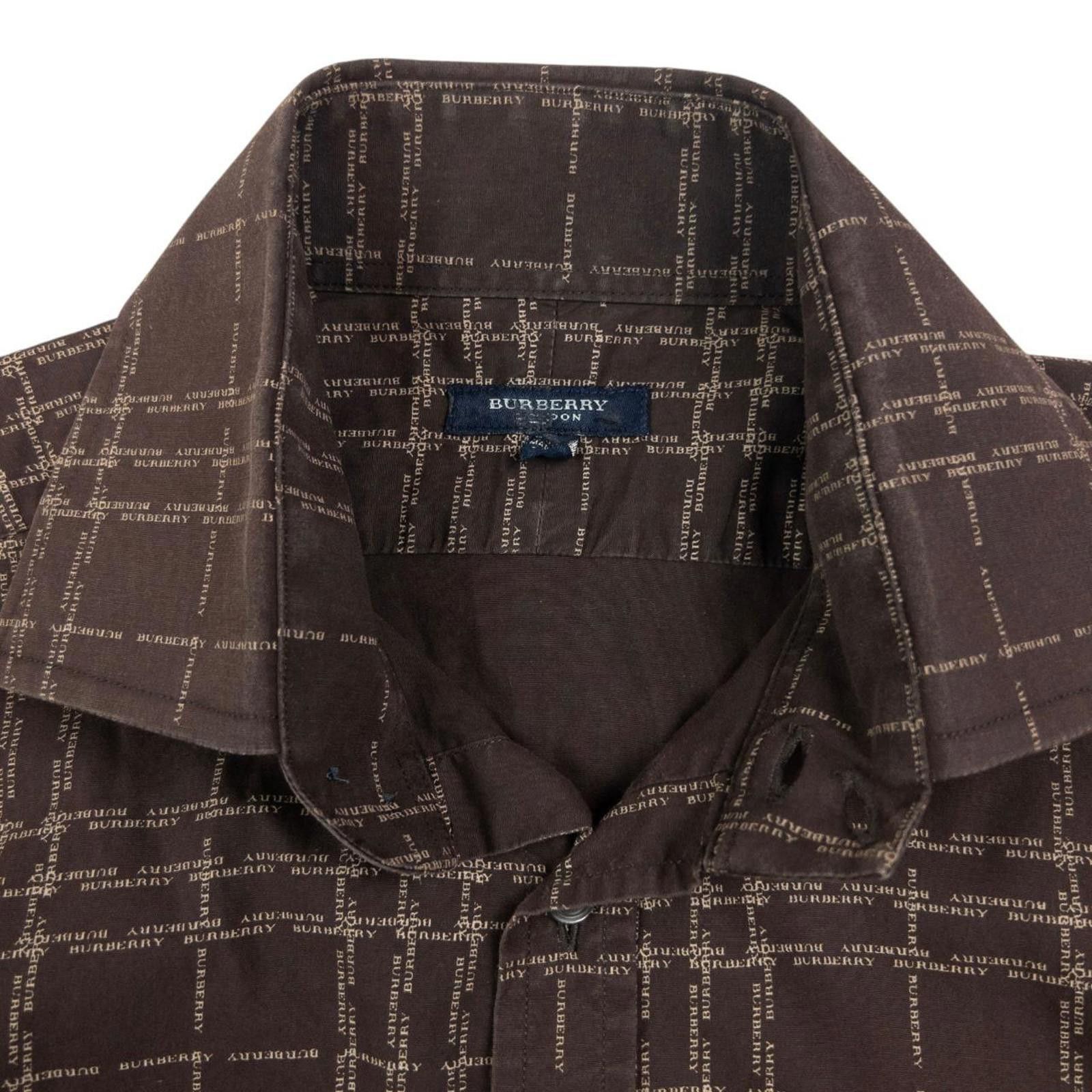 Vintage Burberry Nova Check Monogram Button Up Shirt Size M