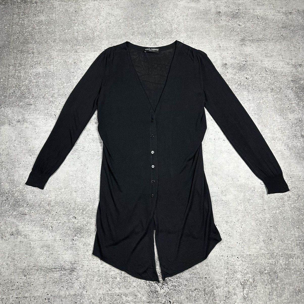 Dolce & Gabbana DOLCE GABBANA Black Button-Up V-neck Cardigan Size M / US 6-8 / IT 42-44 - 1 Thumbnail