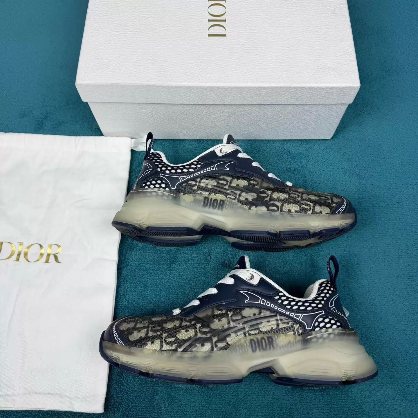 Dior Dior Vibe Monogram Navy Low Top Sneakers 37.5 EU Size US 7 / IT 37 - 2 Thumbnail