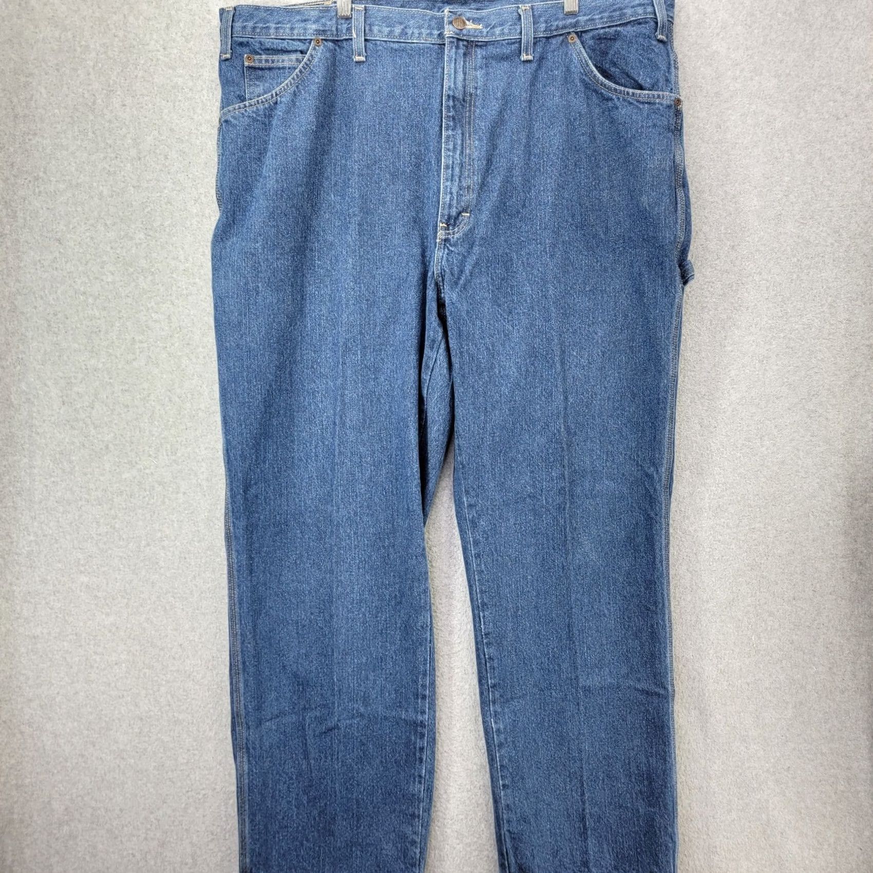 Dickies Dickies Jeans Mens 44x32 Blue Denim Carpenter Work Wear Cotton Adult Gorp Core Jeans Size US 44 / EU 60 - 2 Thumbnail