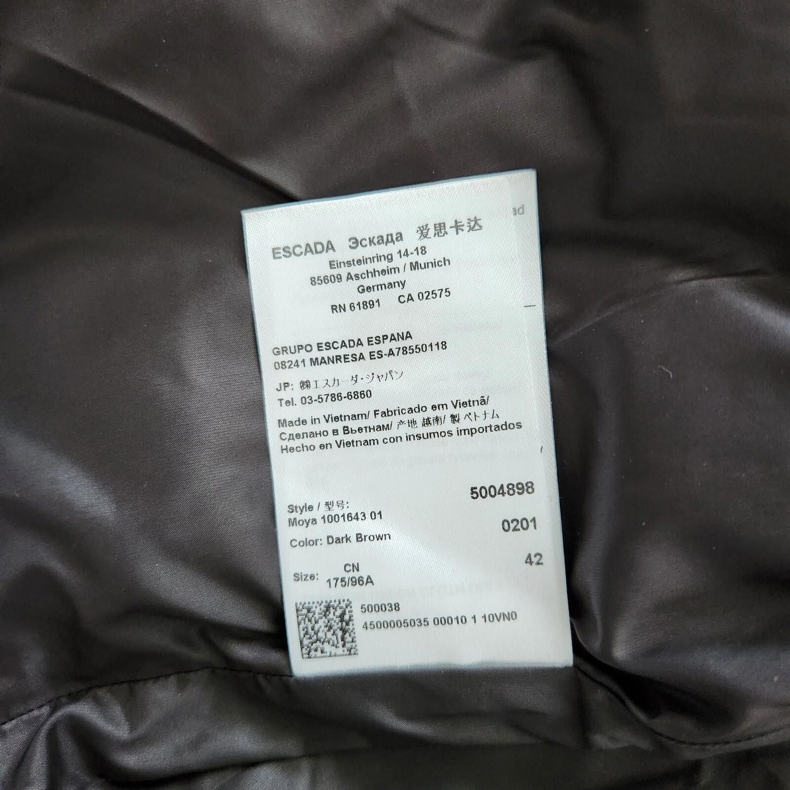 Escada Escada Sport Vest EU 42 Large Dark Brown Goose Down Puffer Size L / US 10 / IT 46 - 8 Thumbnail