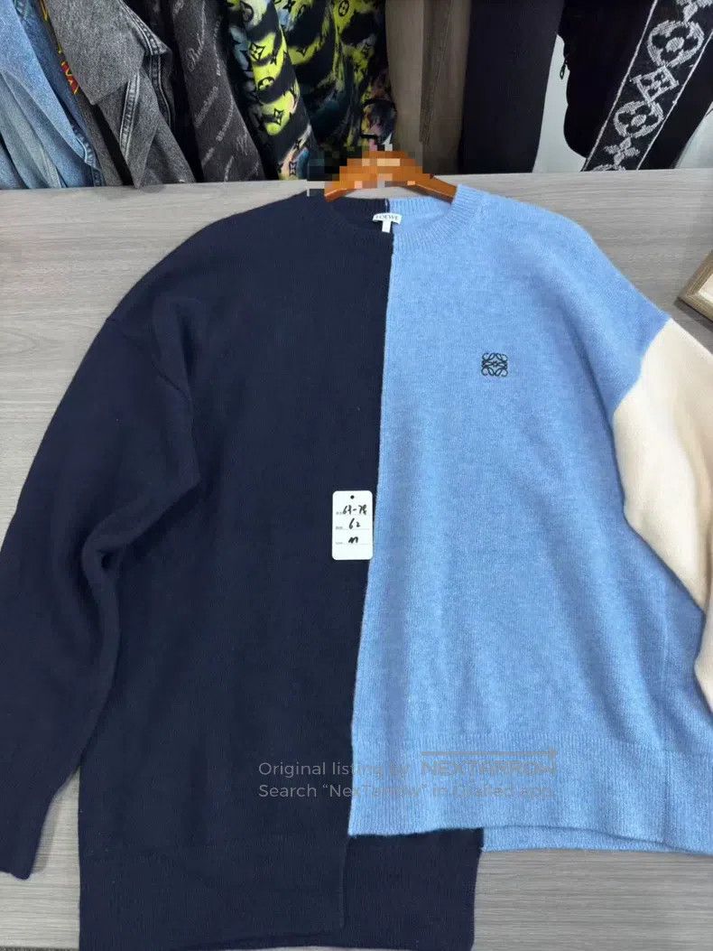 Loewe Loewe Wool embroidered logo color block knit sweater Size M / US 6-8 / IT 42-44 - 9 Thumbnail