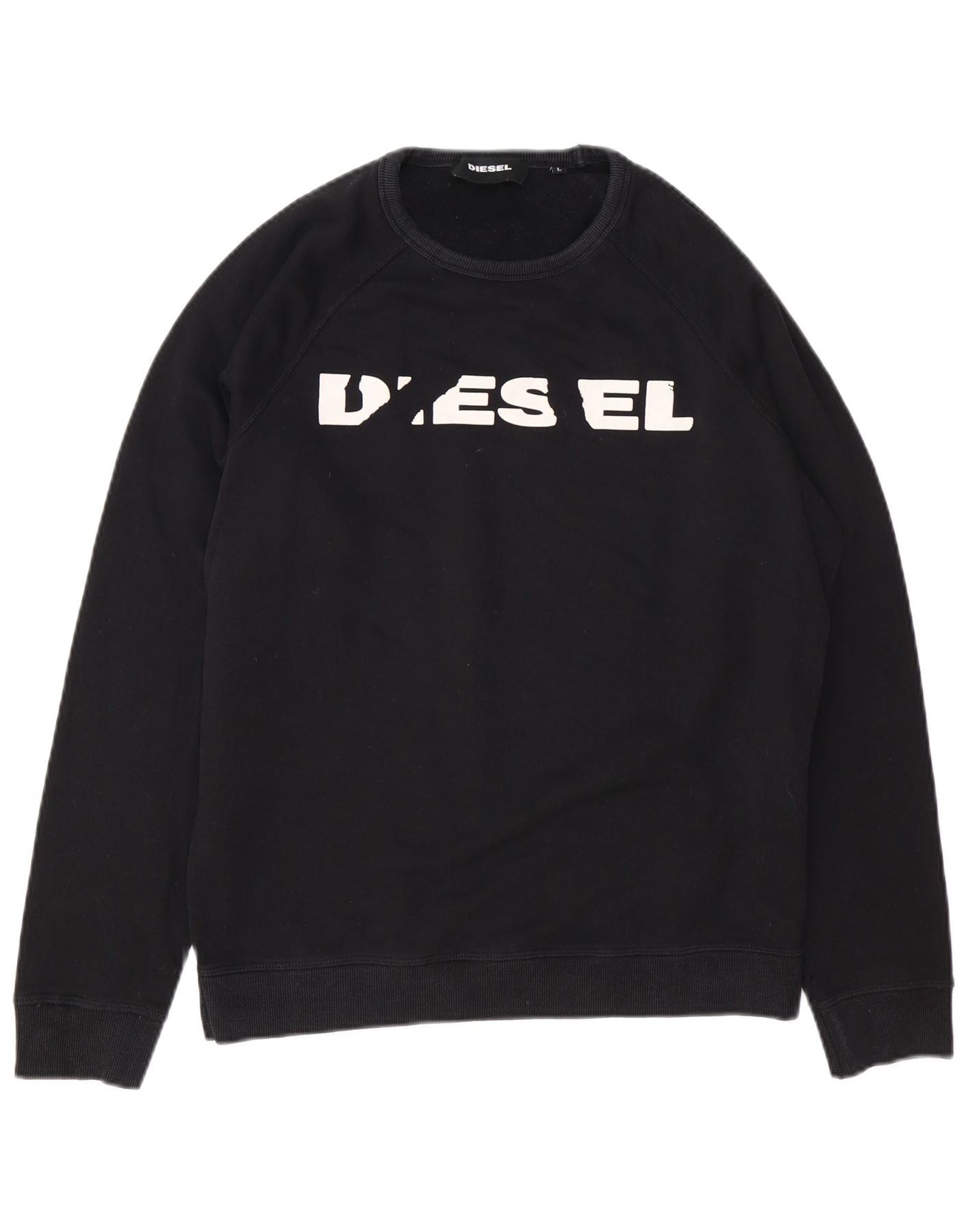 Diesel Mens Graphic Sweatshirt Jumper Large Black Cotton Size US L / EU 52-54 / 3 - 1 Thumbnail