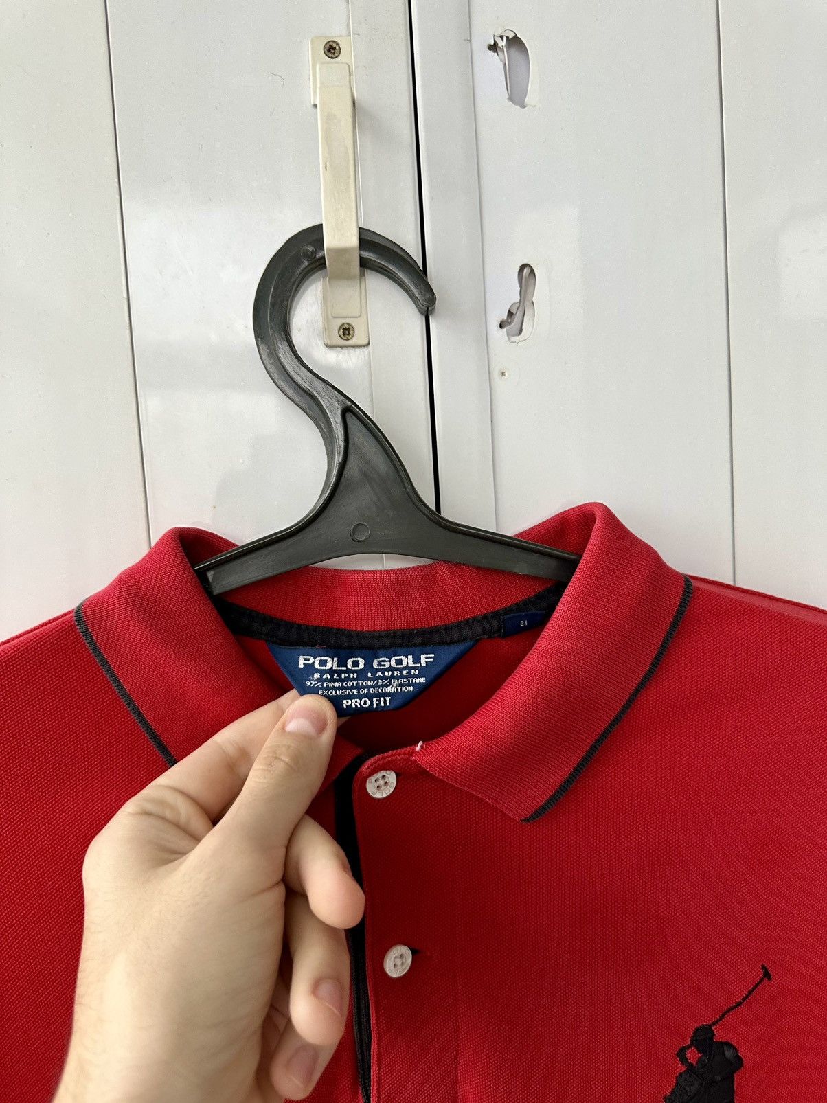 Polo Ralph Lauren Vintage Polo Ralph Lauren Red Polos Black Logo Size US XL / EU 56 / 4 - 8 Thumbnail
