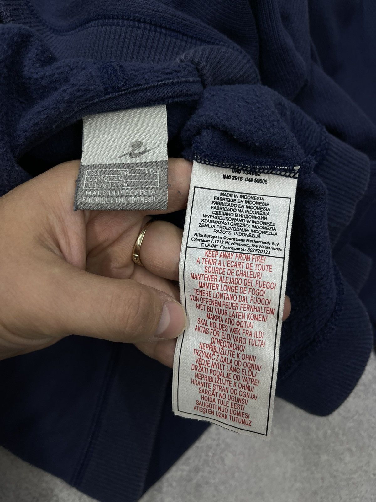 Nike × Nike ACG × Vintage Vintage Nike Just Do It Navy Hoodie Big Logo Ninja Style Y2K Size US XL / EU 56 / 4 - 10 Thumbnail