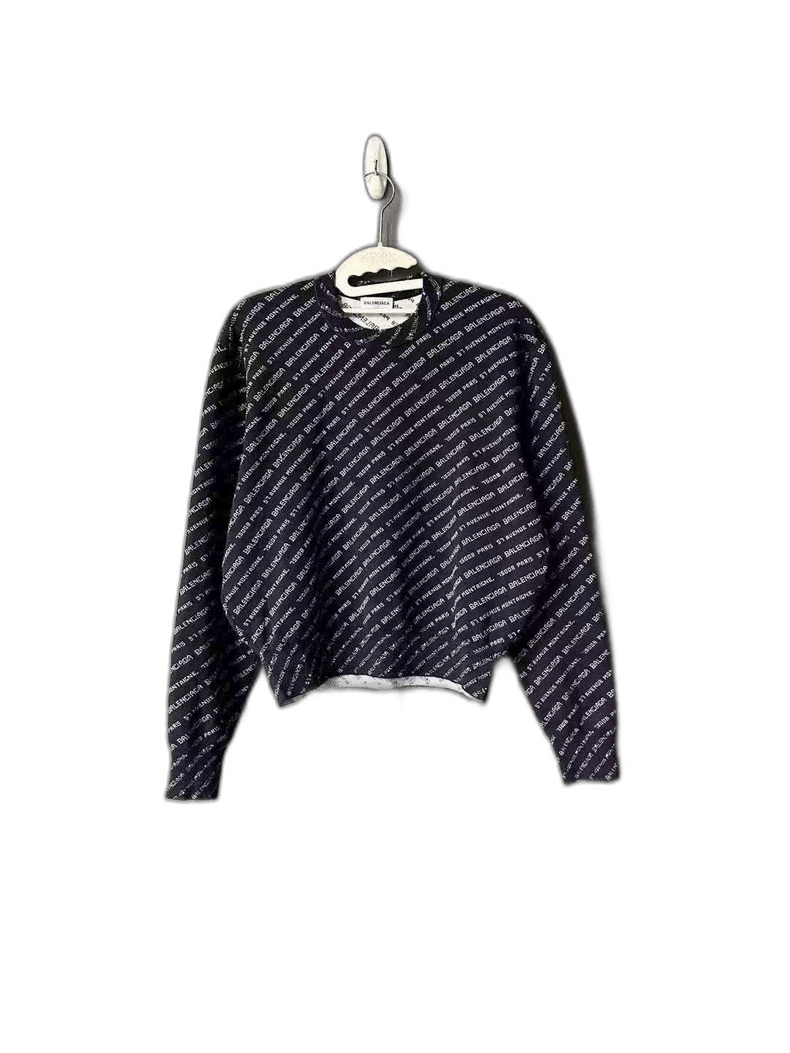 Balenciaga Balenciaga Logo Knit Sweater in Black Size US L / EU 52-54 / 3 - 1 Thumbnail