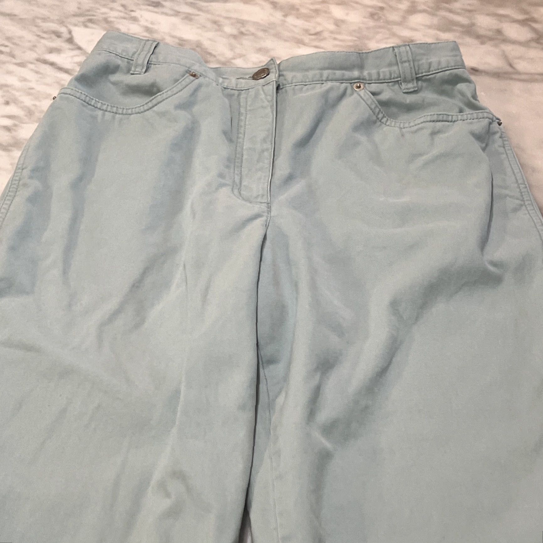 Pendleton Pendleton Women's Pants Size 6 Cotton Light Blue Ankle High Rise Zipper Button Office Dress Size 28" / US 6 / IT 42 - 2 Thumbnail