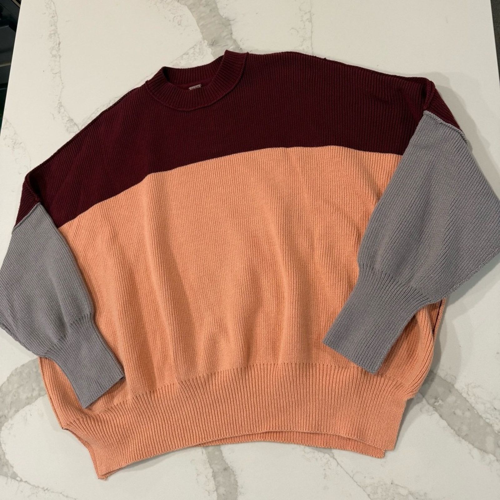 Free People Free People Easy Street Oversize Sweater ColorBlock Womens S Size S / US 4 / IT 40 - 9 Thumbnail