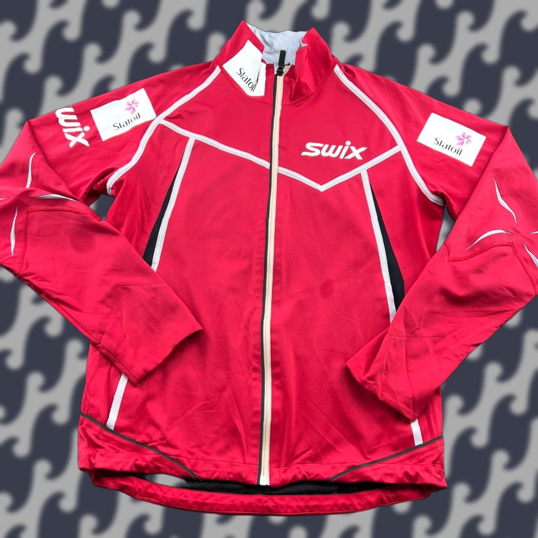 Vintage Swix Norway Team Jacket Mens Medium Full Zip XC Red Norge Cross Country Ski Jacket Size US M / EU 48-50 / 2 - 1 Thumbnail