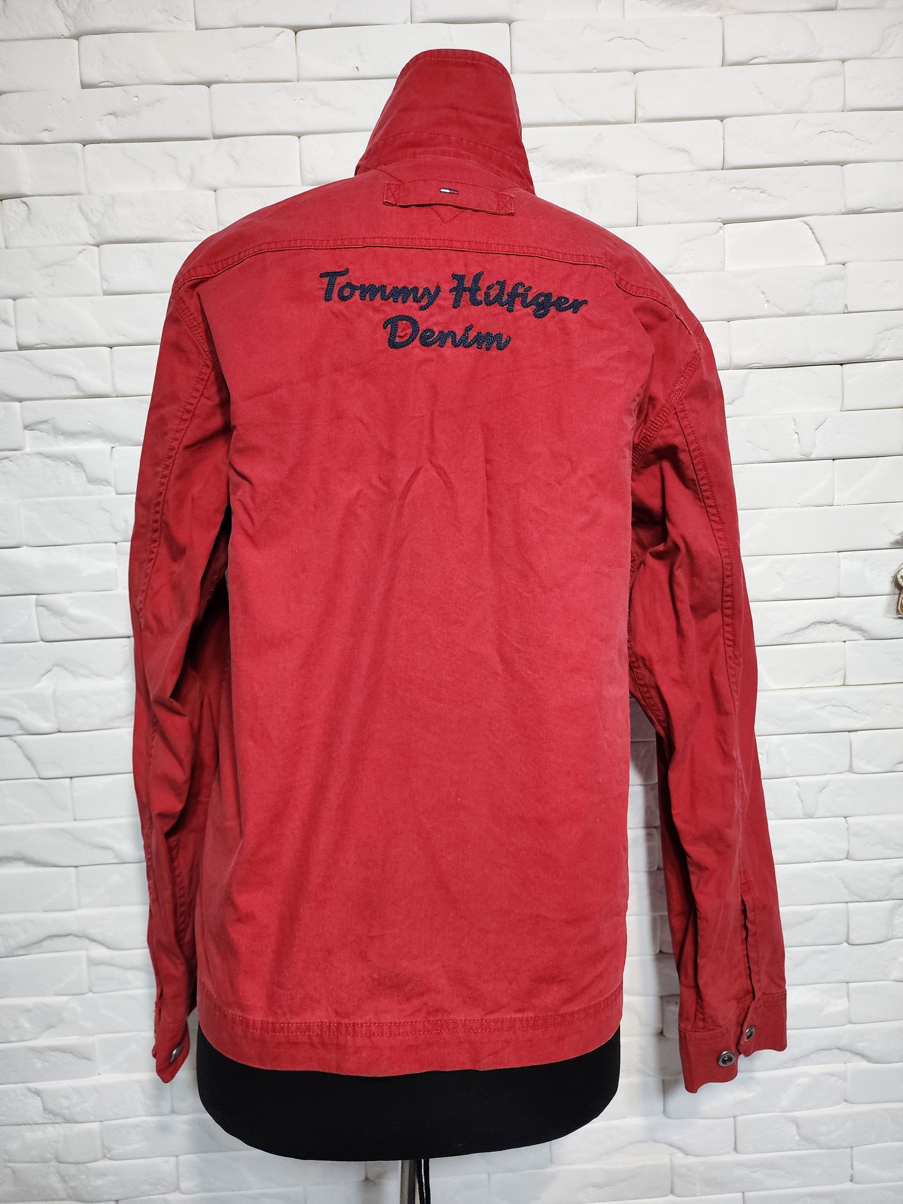 Tommy Hilfiger Red Denim Men's Jacket: Zippered Front. Size US M / EU 48-50 / 2 - 4 Thumbnail