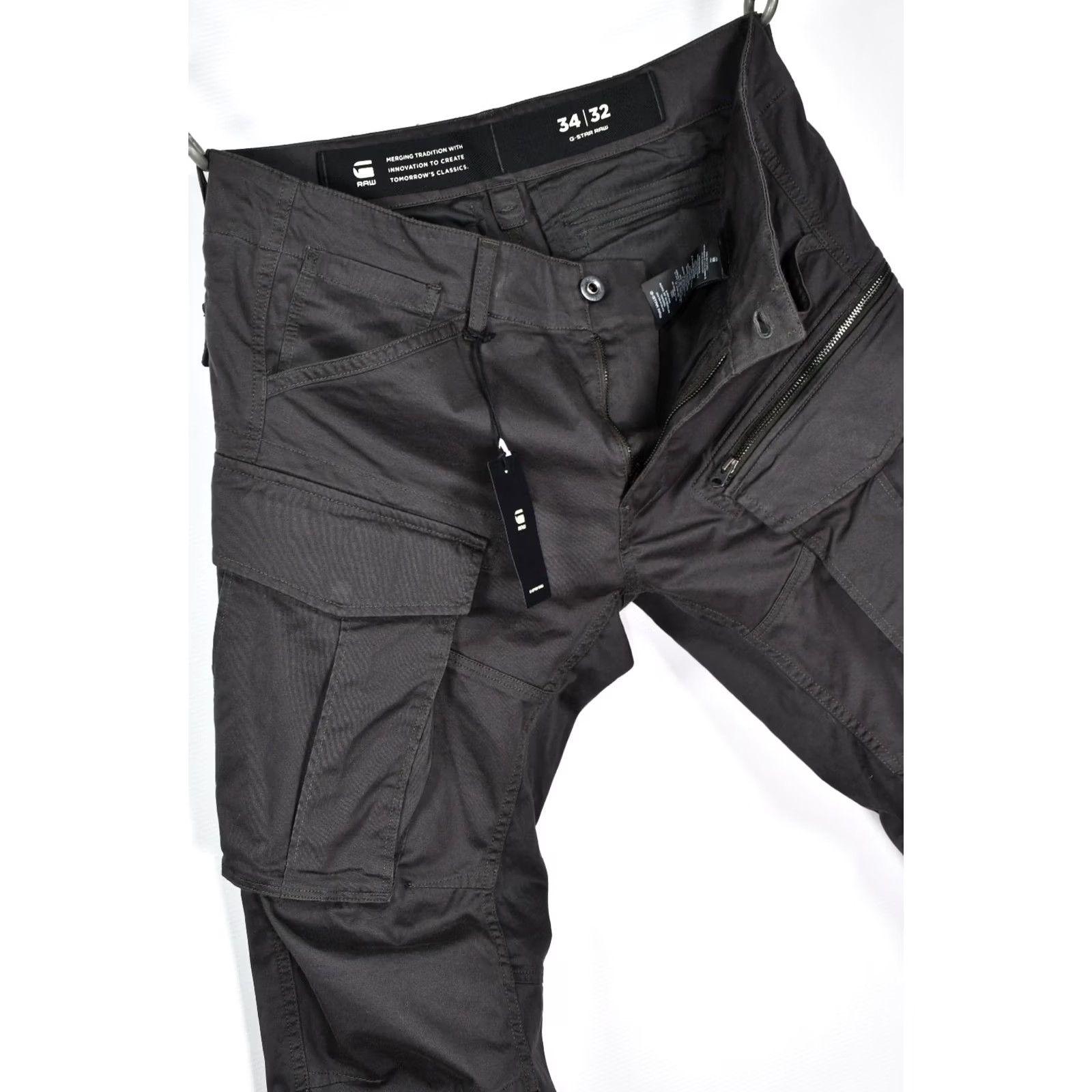 G-Star G-Star Rovic Zip 3D Regular Tapered Raven Cargo Pants Men's W34 L32 Size US 34 / EU 50 - 7 Thumbnail