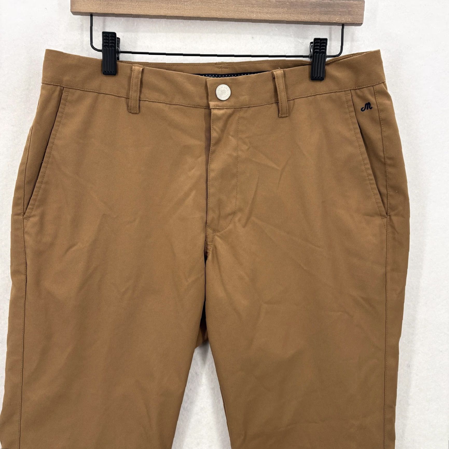 Bonobos Bonobos Pants Mens 32x27 Brown Khaki Slim Golf Polyester Casual Chino Tech Size US 32 / EU 48 - 2 Thumbnail