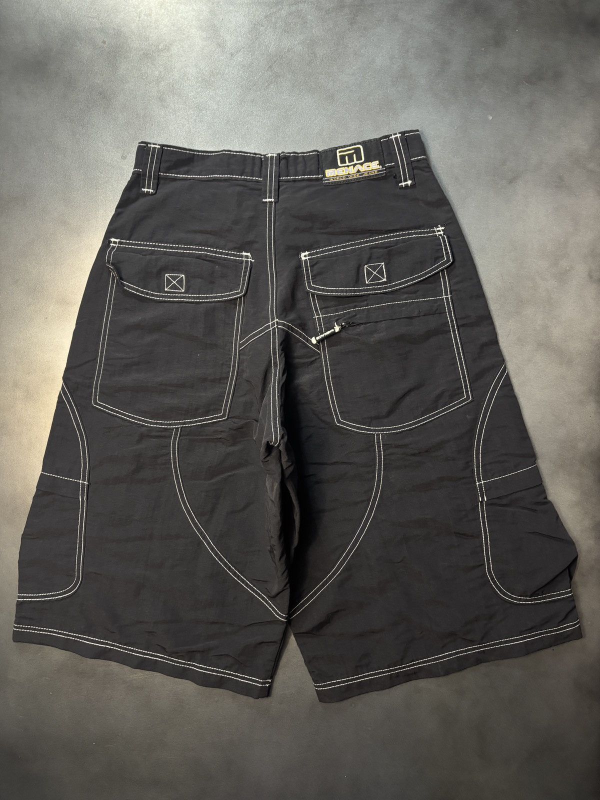 Menace × Vintage Vintage Menace Jeans Shorts 90s Nylon Raver Contrast Stitch Size US 28 / EU 44 - 18 Thumbnail