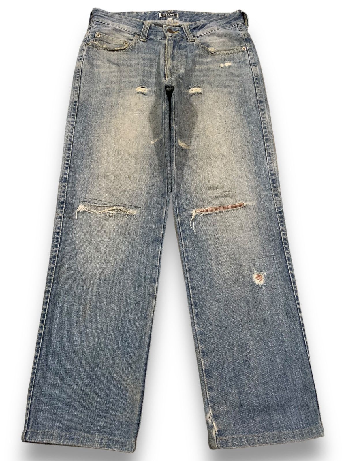 Beams Plus Vintage Japanese Brand Beams Patched Distressed Grunge Jeans Size US 29 - 1 Thumbnail