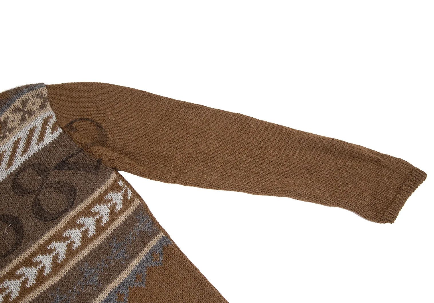Comme des Garcons Homme Plus Sleep Number Print Wool Knit Sweater in Brown Size M Size US M / EU 48-50 / 2 - 6 Thumbnail