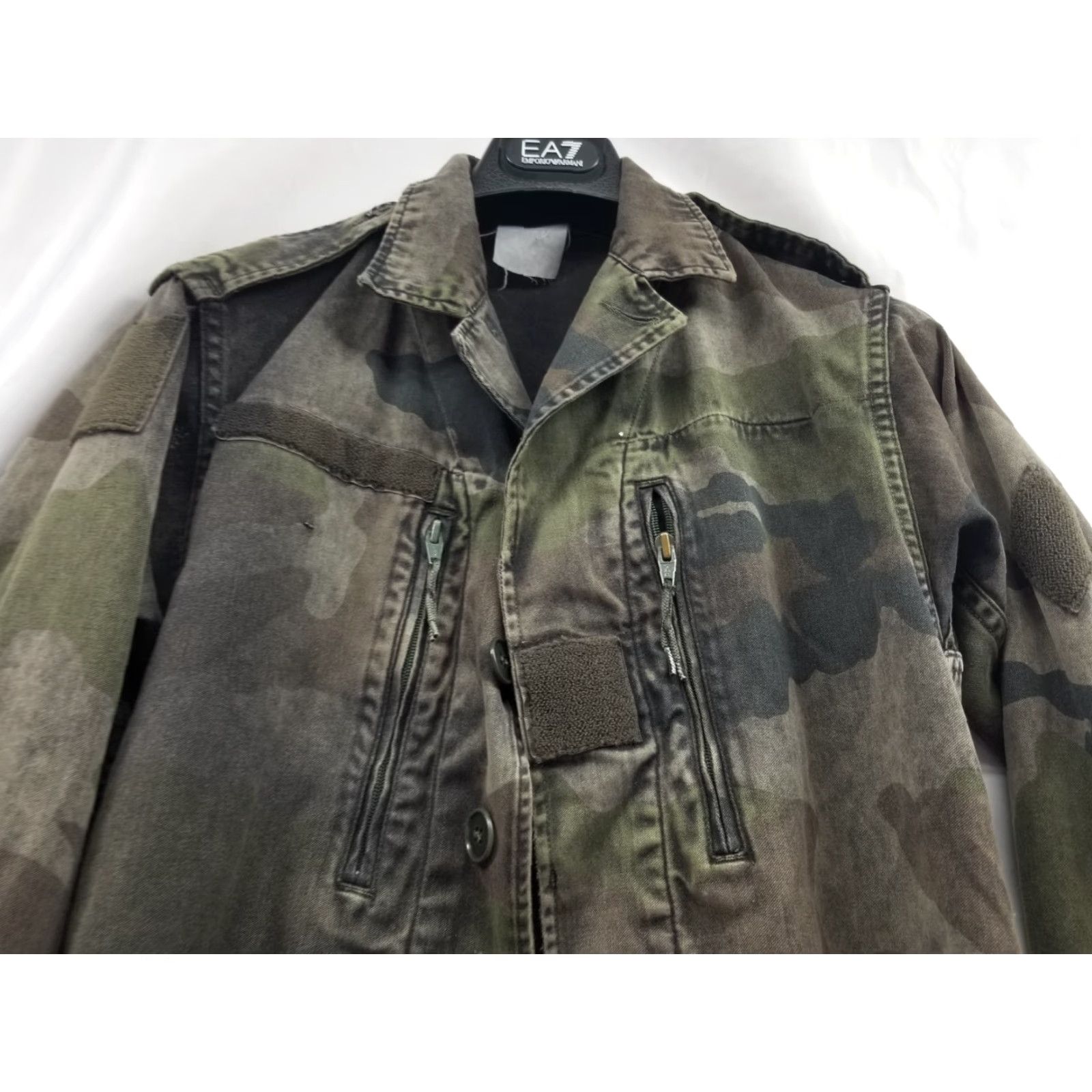 Vintage Lucky Brand Camo Jacket Women’s Small Canvas Green Long Sleeve Military Button Down Denim Jacket Size S / US 4 / IT 40 - 3 Thumbnail