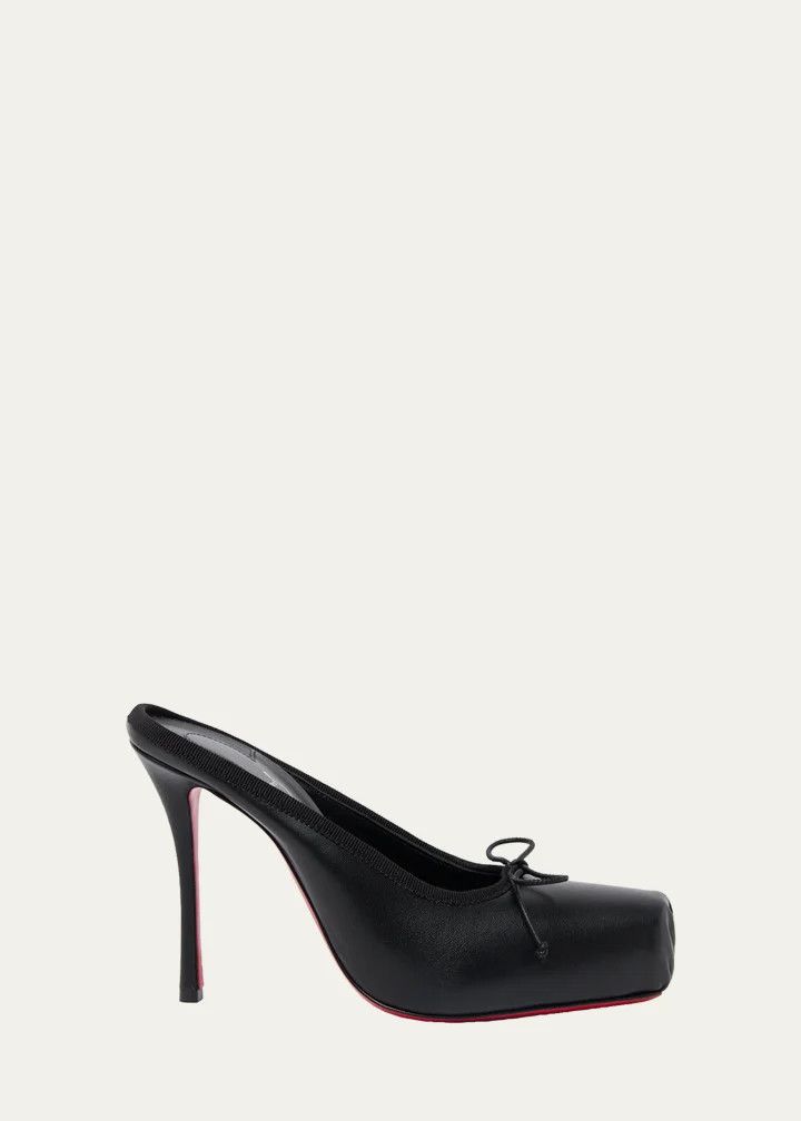 Christian Louboutin os11x0526 Cassia 100mm Ballerina Mules Pumps in Black Size US 11 / IT 41 - 1 Thumbnail