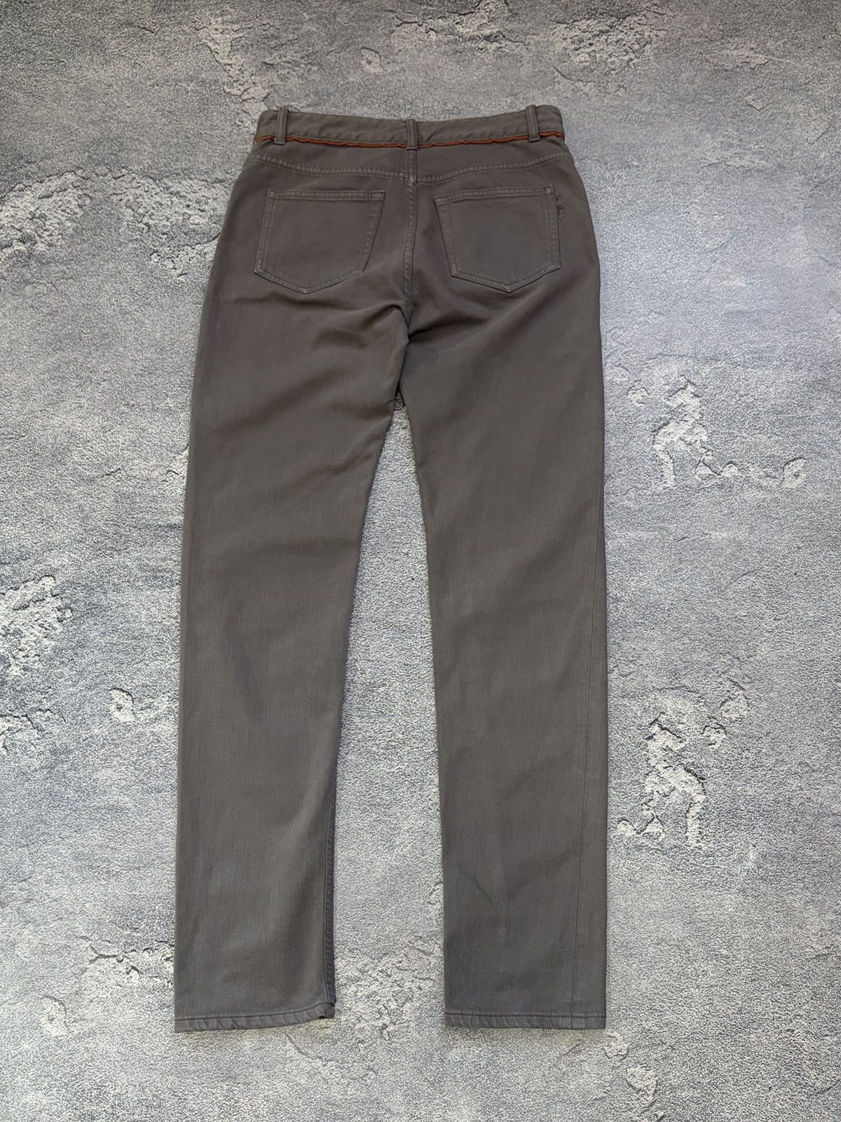 Loro Piana LORO PIANA Luxury Grey Straight Pants Orange Trim IT 40 Size 27" / US 4 / IT 40 - 2 Thumbnail