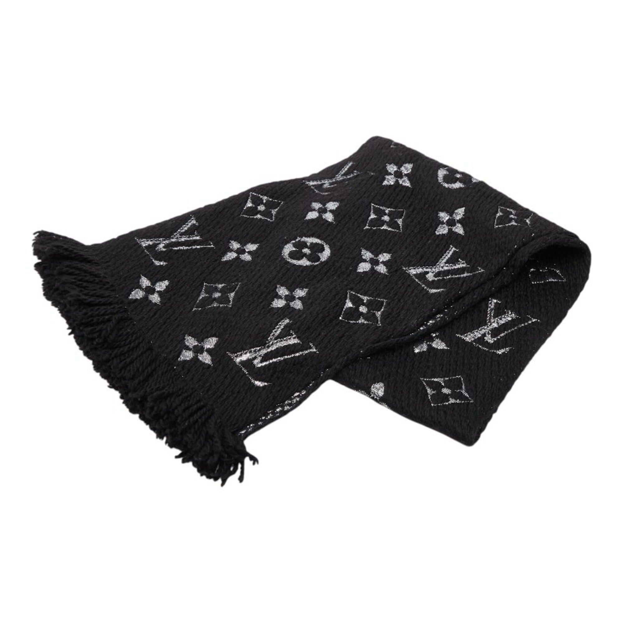 Louis Vuitton Louis Vuitton Echarpe Logomania Shine Scarf M75833 Noir Black Wool Silk Women's LOUIS VUITTON Size ONE SIZE - 1 Thumbnail