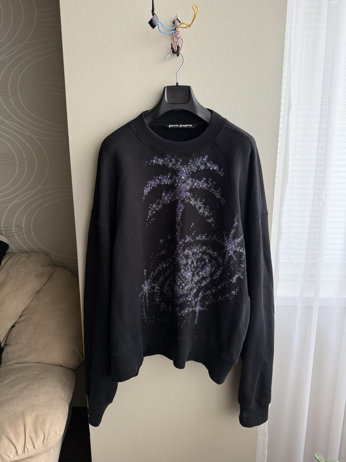 Palm Angels PALM ANGELS CREW NECK PALM GALAXY BRUSHED COTTON SWEATSHIRT Size US L / EU 52-54 / 3 - 1 Thumbnail