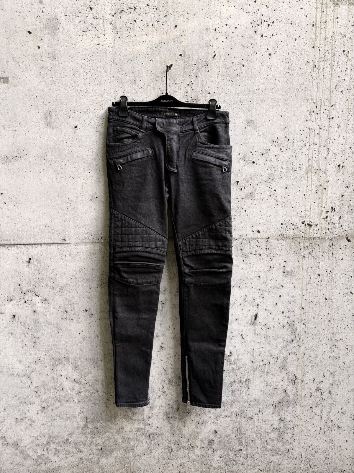 Balmain Balmain H&M Runway Waxed Biker Denim jeans Size US 30 / EU 46 - 1 Thumbnail