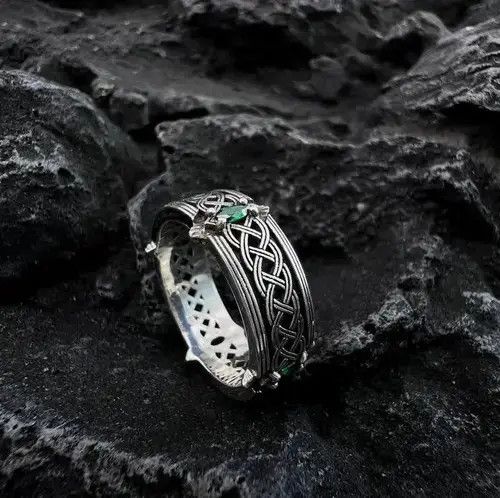 Jewelry Green Zircon Adjustable Ring Size ONE SIZE - 1 Thumbnail