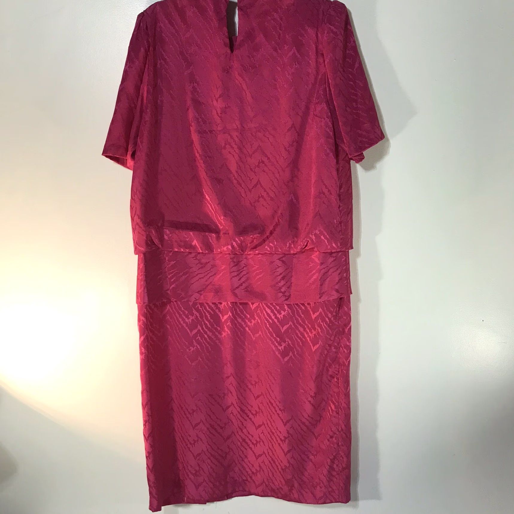 ALEXIS VINTAGE Alexis Fashions Women's Pink Pleated Midi Dress 12 Long Sleeve Casual Business Winter Fall Size XL / US 12-14 / IT 48-50 - 2 Thumbnail