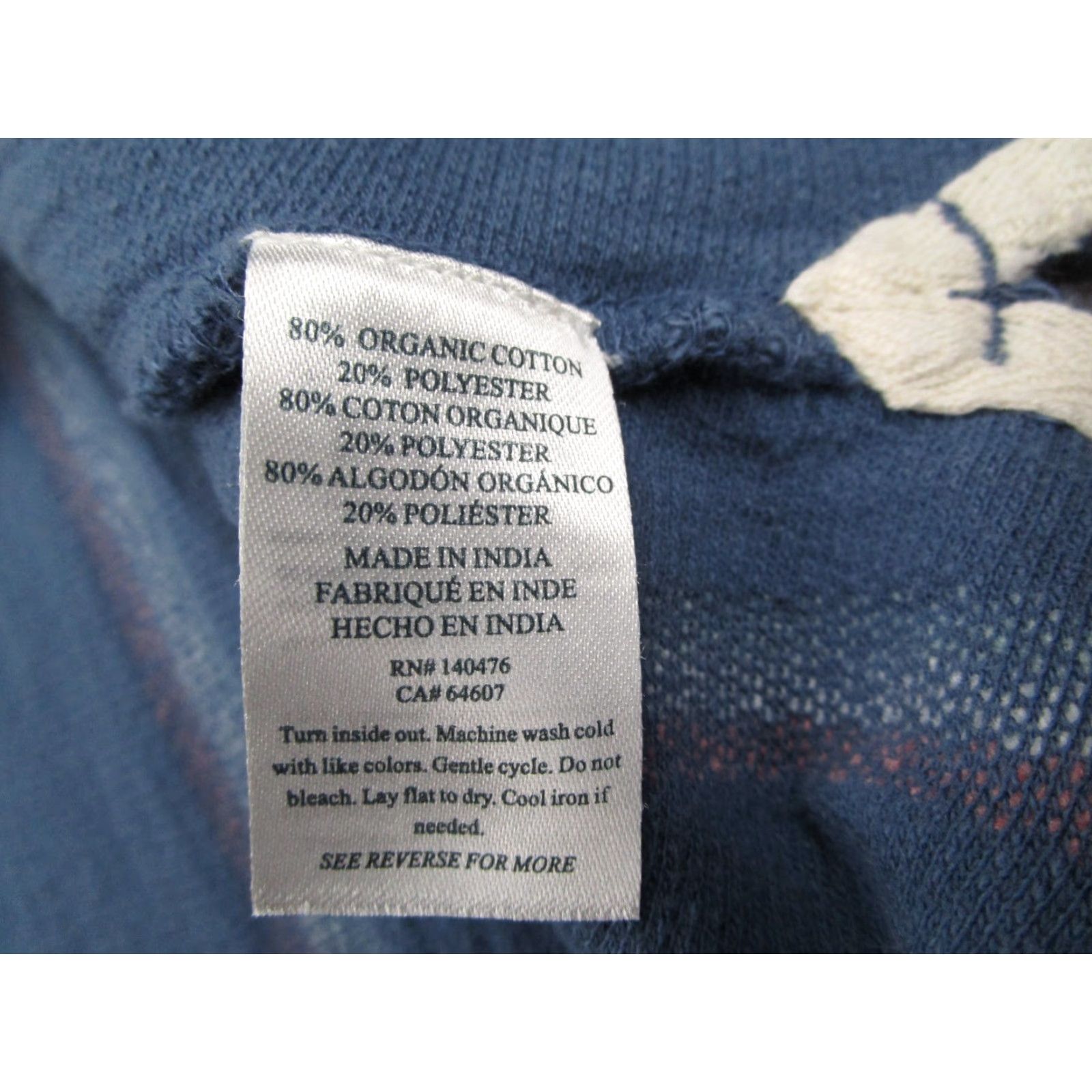 Faherty FAHERTY Hoodie Mens Large Blue Striped Pullover Hooded V-Neck Kangaroo Pocket Organic Cotton Blend Size US L / EU 52-54 / 3 - 3 Thumbnail