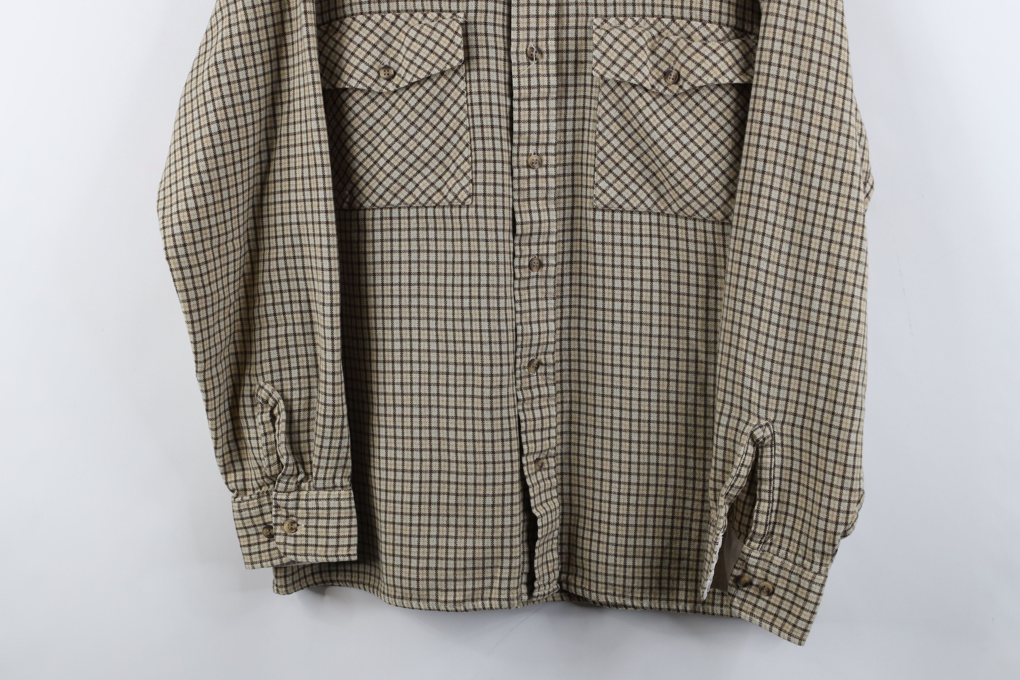 Vintage Vintage 90s Streetwear Knit Collared Button Shirt Plaid Size US M / EU 48-50 / 2 - 3 Thumbnail
