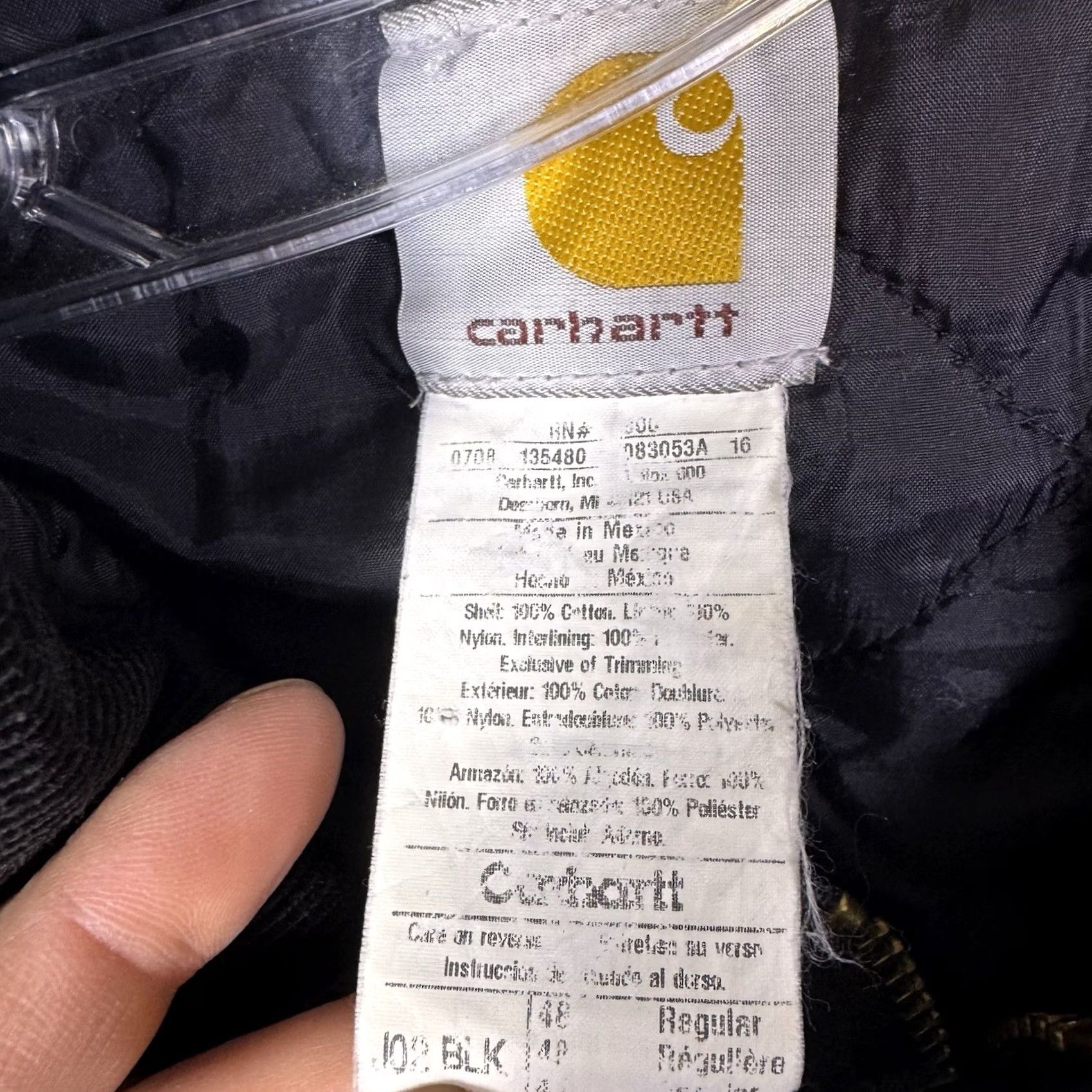 Carhartt VINTAGE Carhartt Detroit Jacket Men 48R J02 BLK Arctic Quilt Lined Distress Fade Jacket Size US M / EU 48-50 / 2 - 6 Thumbnail