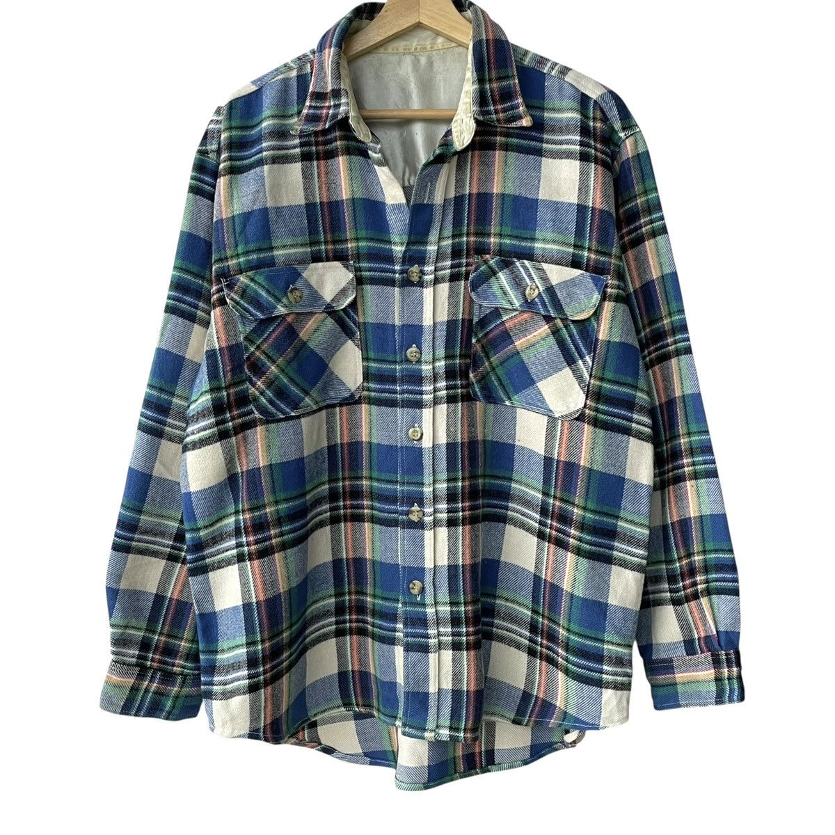 Vintage Work Shirt USA Vintage 60s 70s Wide Flannel Size US L / EU 52-54 / 3 - 1 Thumbnail
