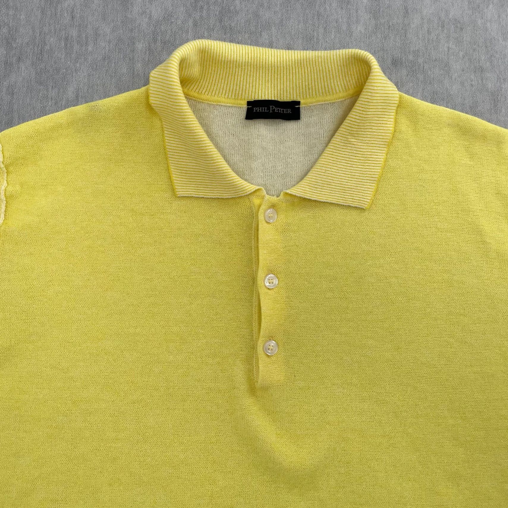Vintage Vintage Phil Petter Polo Shirt Adult XL Cotton Knit Yellow Men’s Short Sleeve Casual Mens XL Size US XL / EU 56 / 4 - 3 Thumbnail
