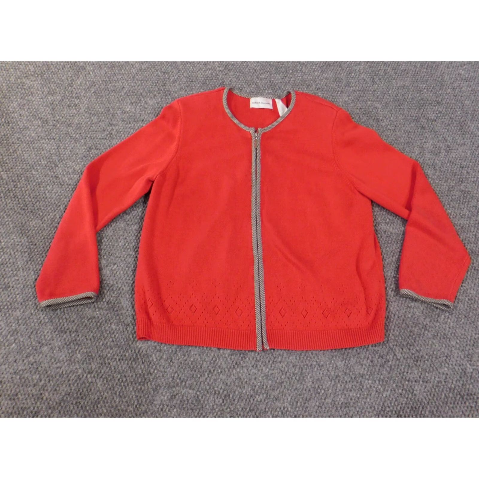 Vintage Alfred Dunner Sweater Raglan Sleeve Medium Red Knit Cotton Acrylic Spandex Size M / US 6-8 / IT 42-44 - 2 Thumbnail