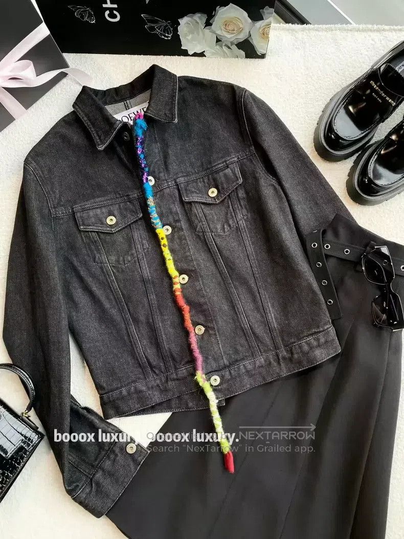 Loewe Loewe Cotton Logo Embroidered Denim Jacket Size XS / US 0-2 / IT 36-38 - 8 Thumbnail