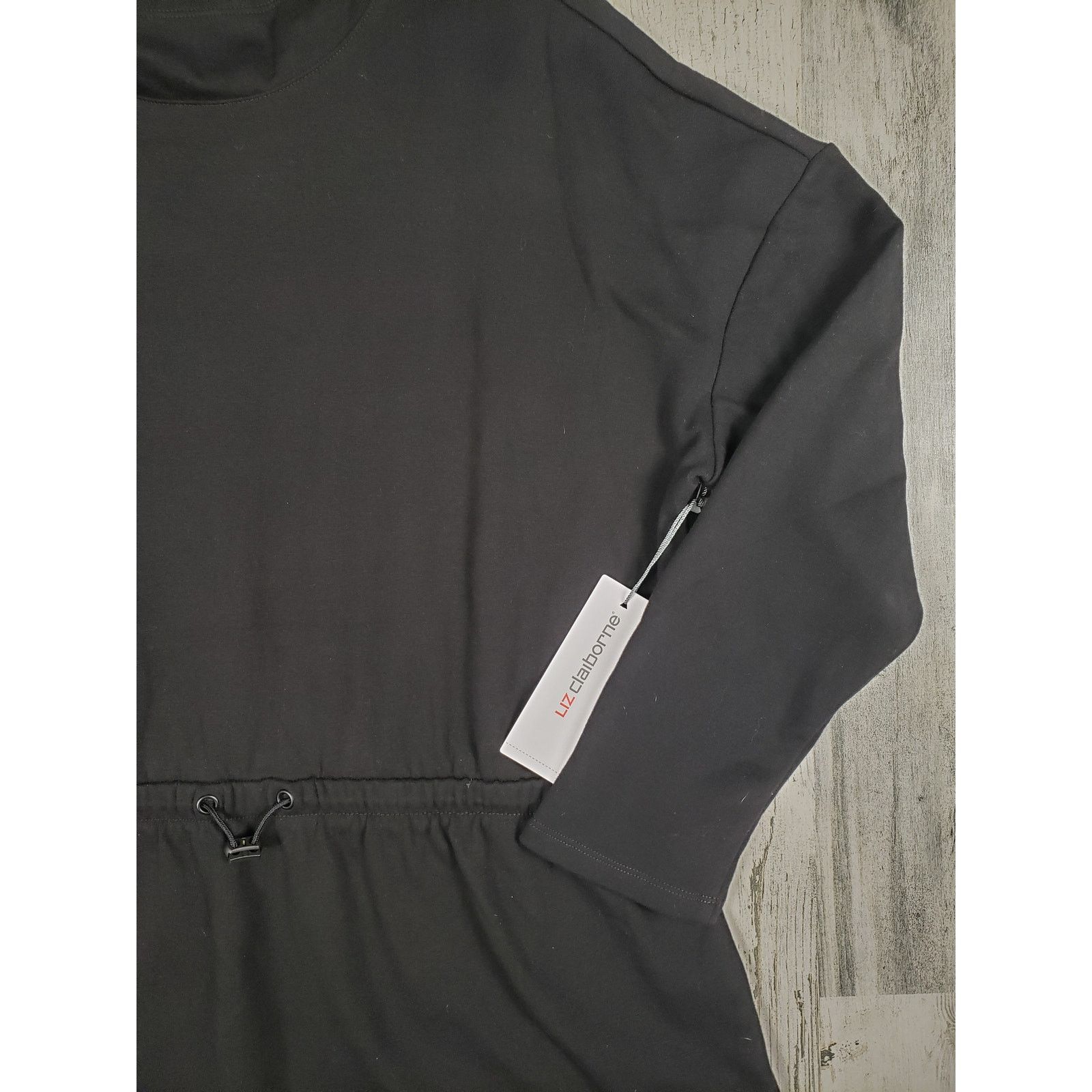 Other NWT Liz Claiborne Black Cinched Pullover Sweatshirt Large Size L / US 10 / IT 46 - 3 Thumbnail