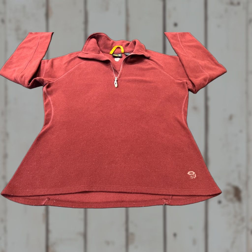 Mountain Hardwear Mountain Hardwear Women's Fleece Pullover Sweater Medium Red 1/4 Zip Outdoor Activewear Size M / US 6-8 / IT 42-44 - 1 Thumbnail