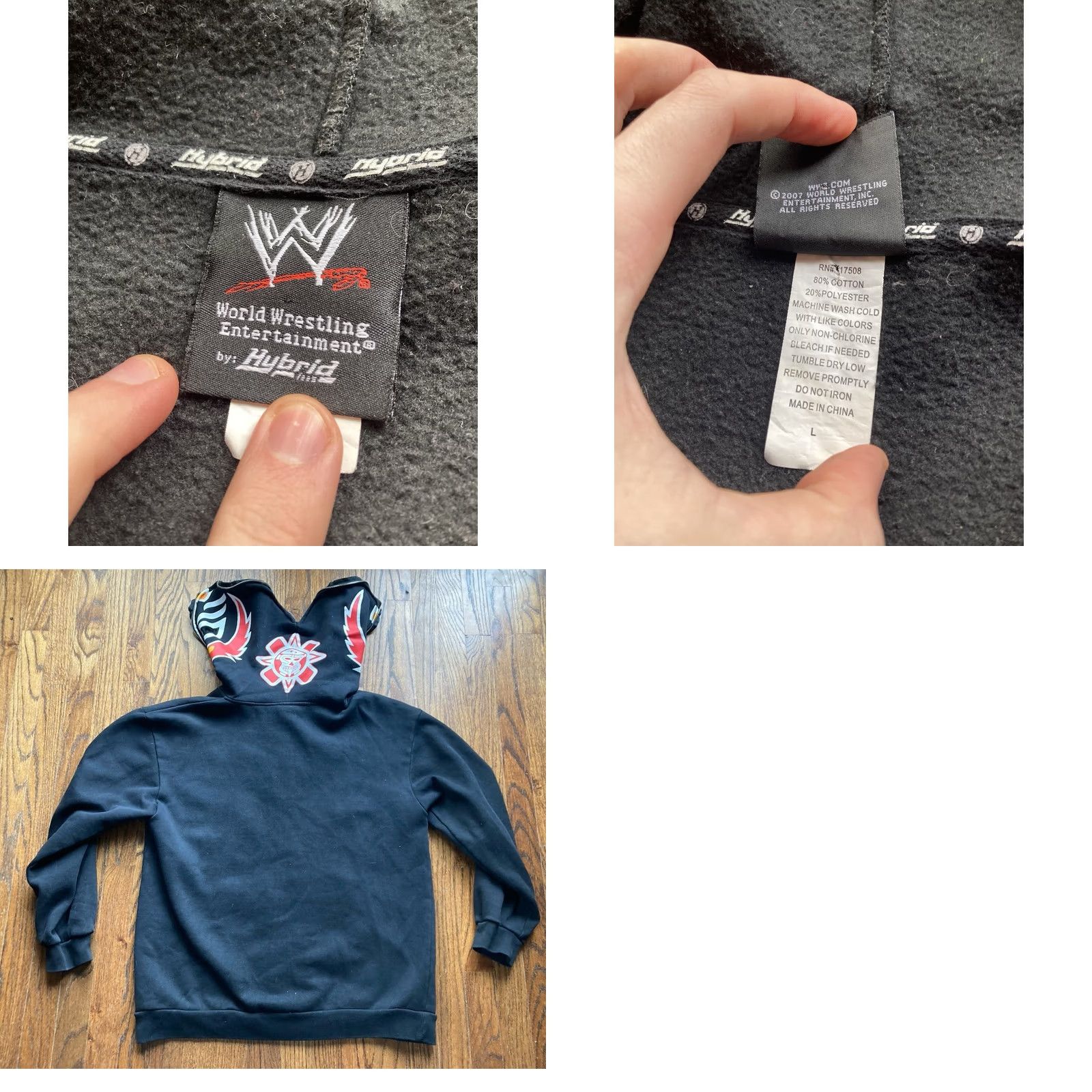 Vintage VINTAGE WWE Hoodie Mens Size L Black Zip Hooded 90s Grunge Sports Shirt/Hoody Size US L / EU 52-54 / 3 - 8 Thumbnail