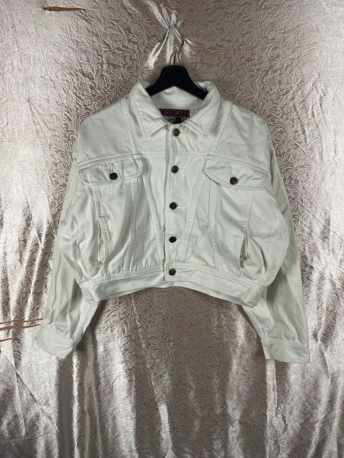 Vintage Cricket International Cropped White Denim Short Trucker Size M / US 6-8 / IT 42-44 - 3 Thumbnail