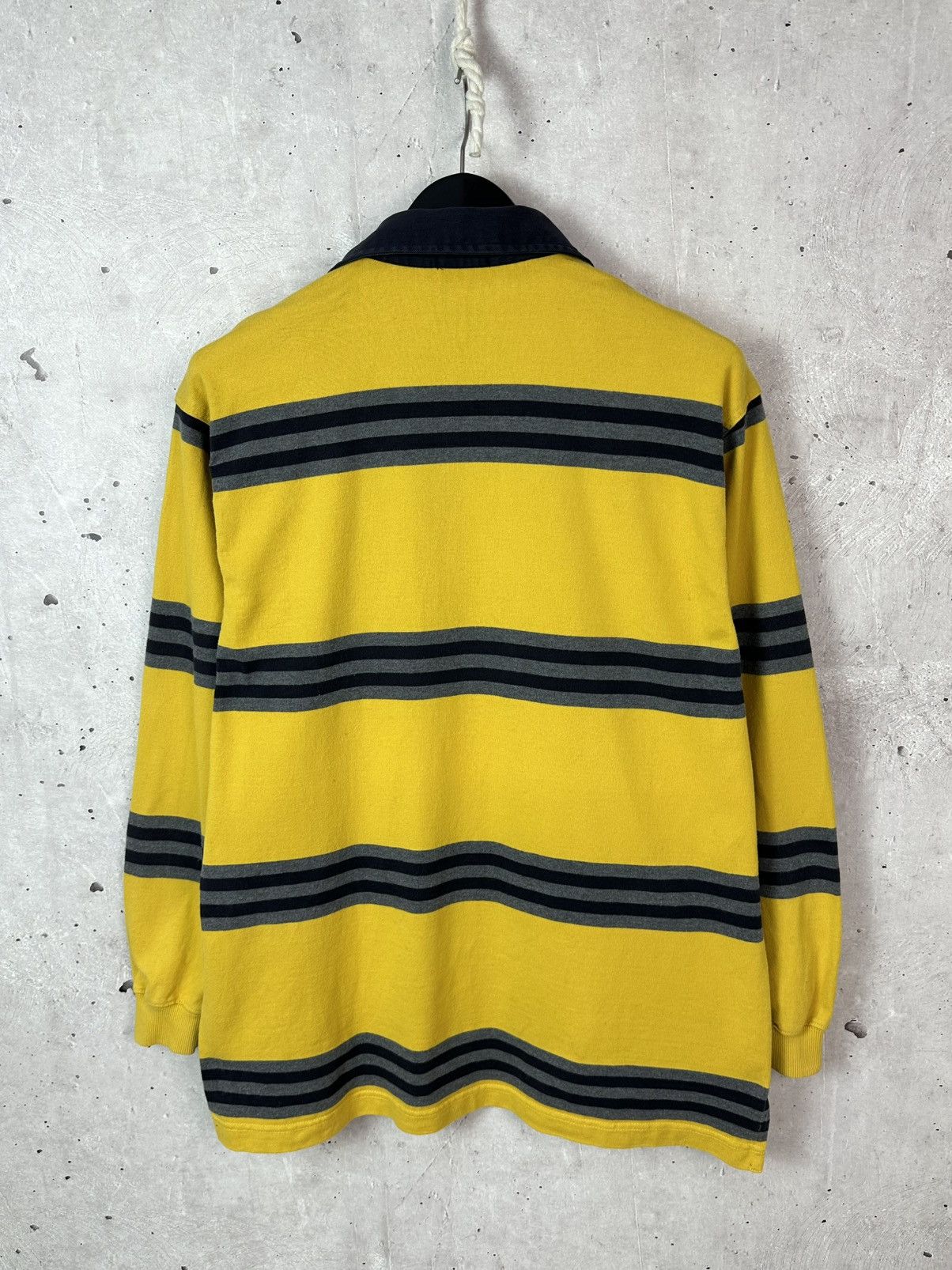 Gant Vintage Gant USA Yellow Stripped Cotton Long Sleeve Polo Size US L / EU 52-54 / 3 - 6 Thumbnail