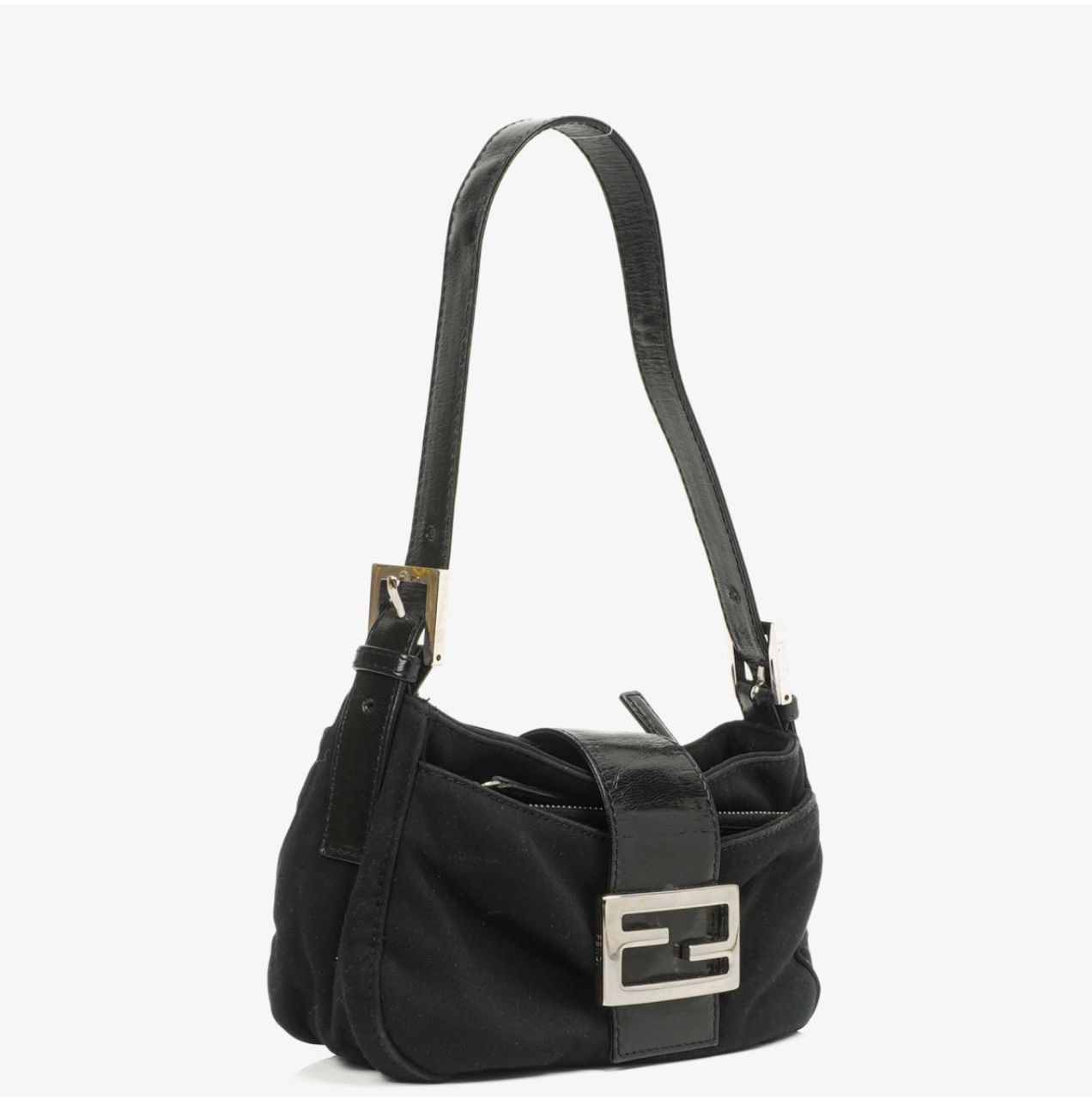 Fendi Authentic Fendi Mamma Baguette Black Neoprane Shoulder Bag Size ONE SIZE - 1 Thumbnail