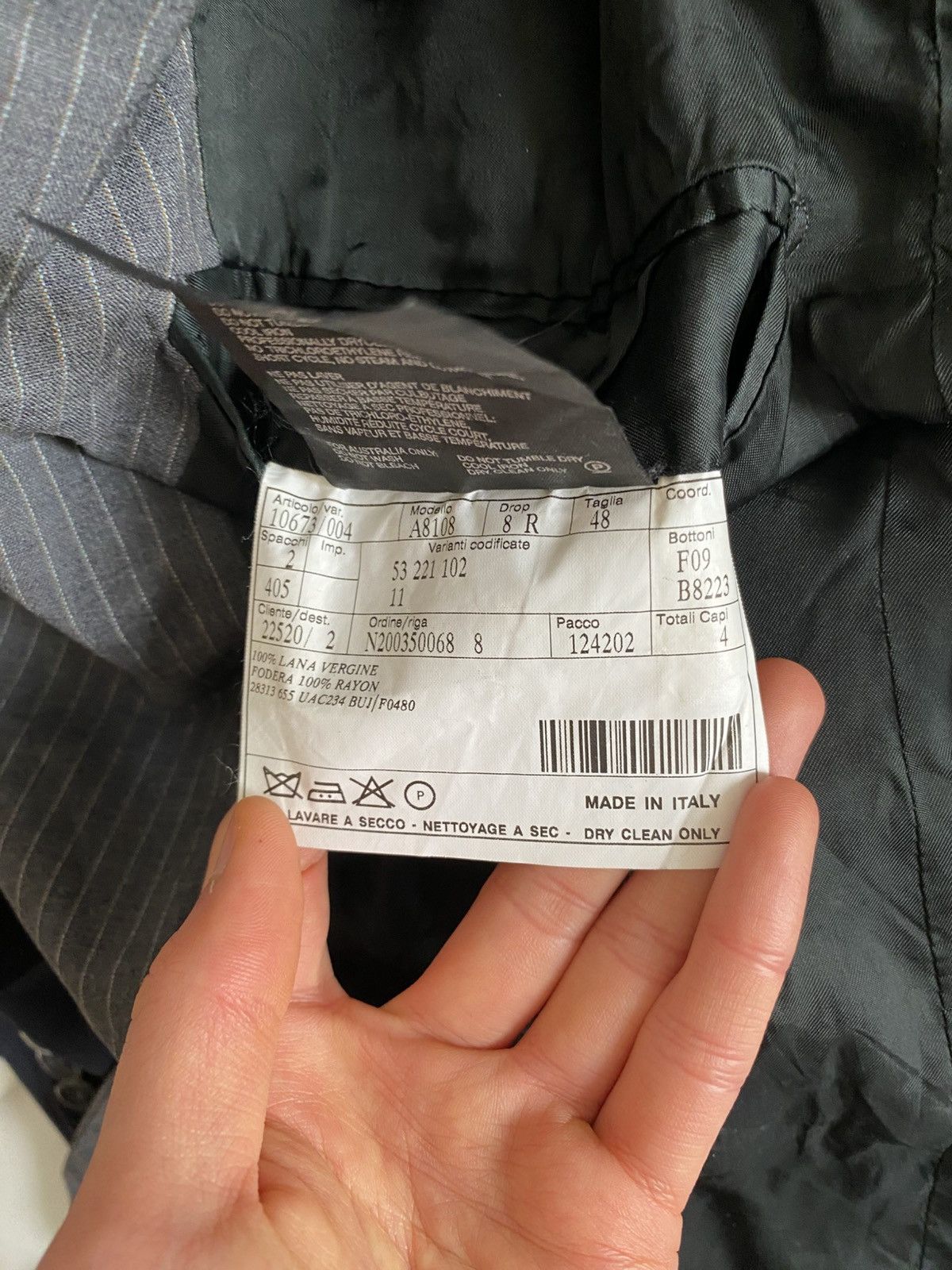 Prada 03aw grey pinstriped wool blazer Size 48R - 11 Thumbnail