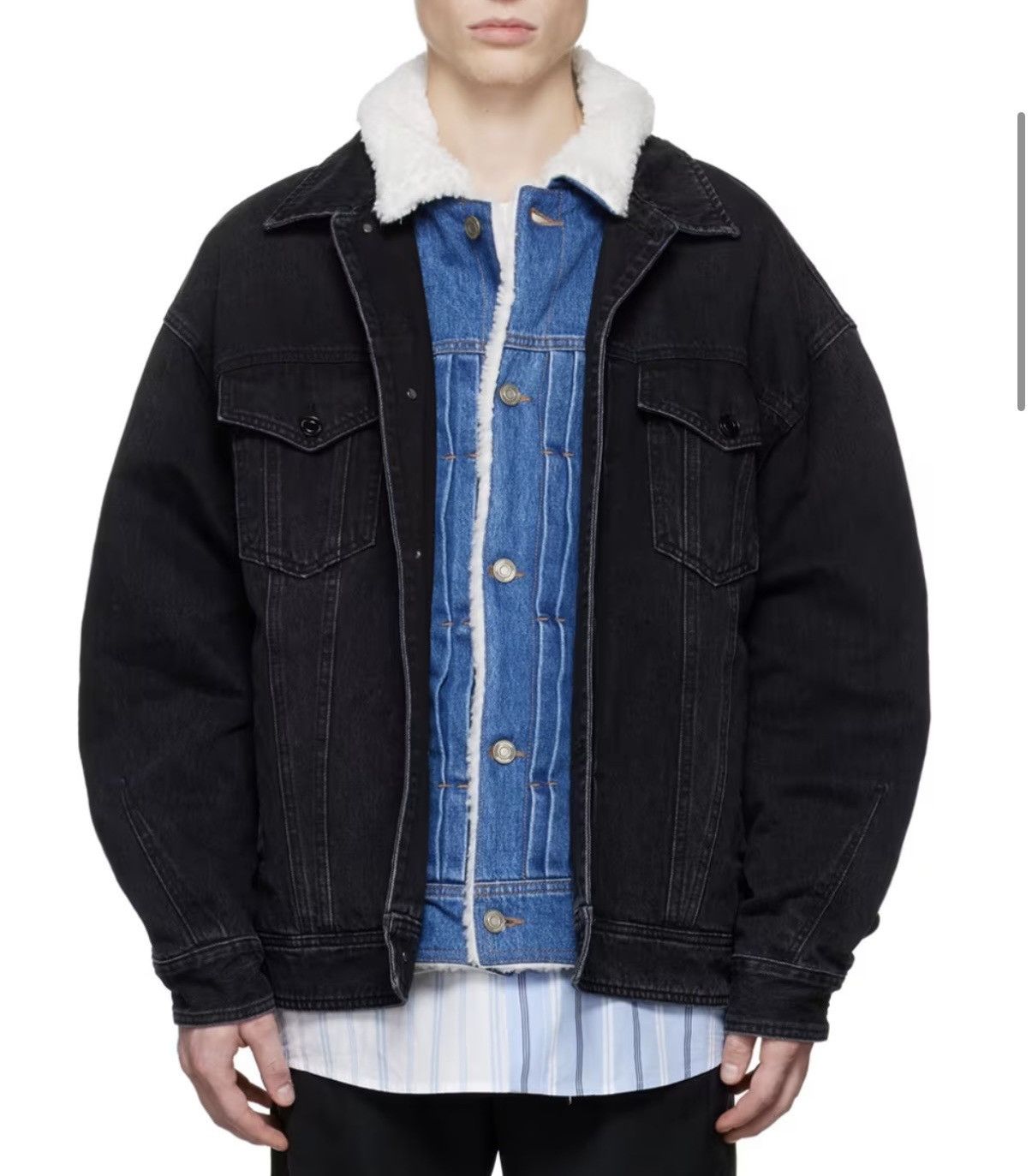 Juun.J Juun.J Black Layered Denim Jacket Size US L / EU 52-54 / 3 - 1 Thumbnail