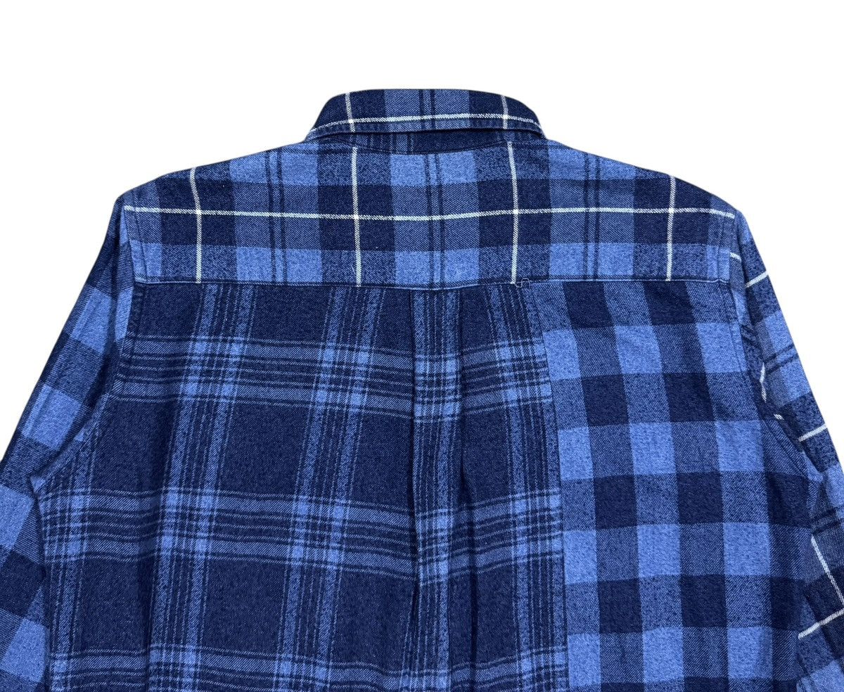 Beams Japan Vtg🔥Beams Japan Checked Patchwork Oxford Shirt Size US S / EU 44-46 / 1 - 11 Thumbnail