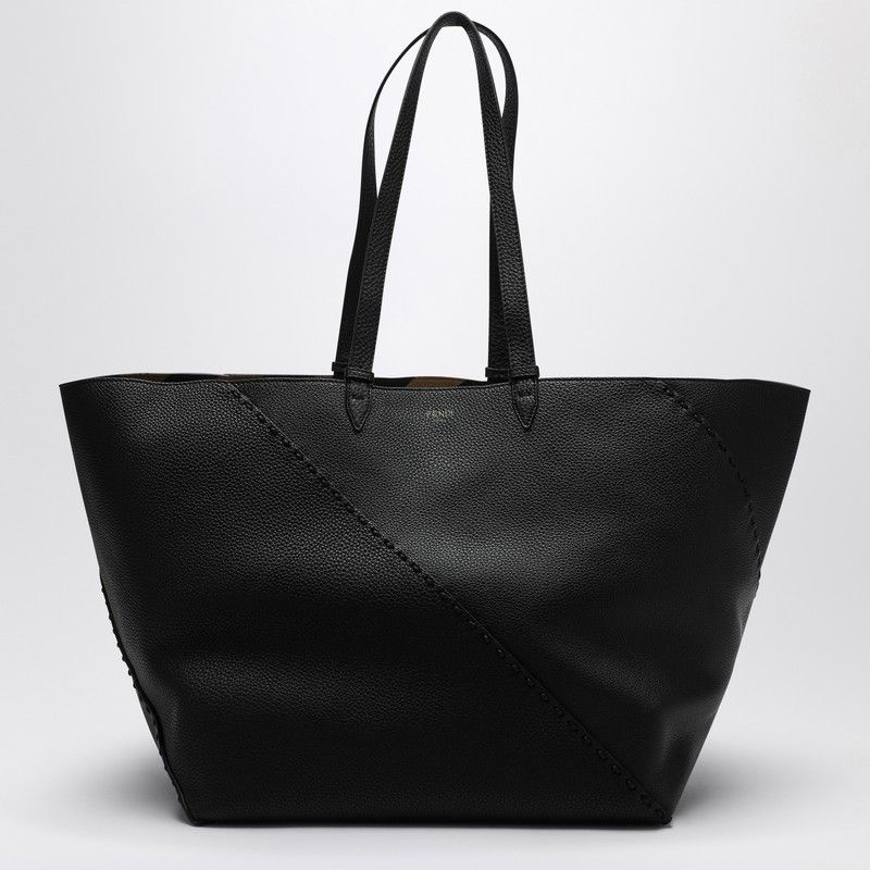 Fendi Fendi Black Diagonal Shopping Large Selleria Bag Size ONE SIZE - 1 Thumbnail
