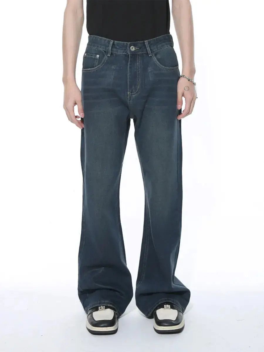 Japanese Brand Retro loose straight leg micro flared jeans Size US 32 / EU 48 - 1 Thumbnail