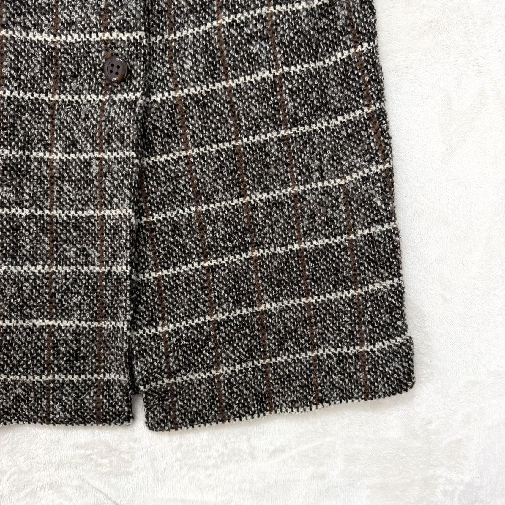 Dolce & Gabbana VINTAGE? (No) Dolce&Gabbana Coat Womens 44 Brown Wool Tweed Check Long Made In Italy Plaid Shirt? Size M / US 6-8 / IT 42-44 - 4 Thumbnail